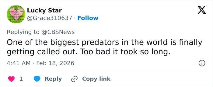 Tweet from Lucky Star criticizing Playboy founder, with mention of predators and a call for accountability.