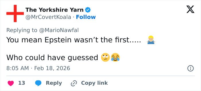 Screenshot of a tweet reacting to a bombshell claim about Playboy founder Hugh Hefner by his widow.