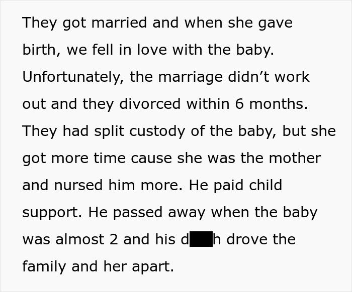 Woman realizes late brother's baby isn’t his after testing suspicions, impacting sister-in-law's life and family dynamics.