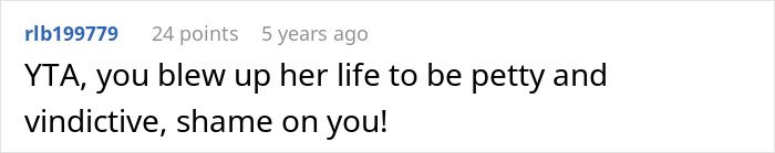 Screenshot of a Reddit comment criticizing someone for being petty and vindictive after woman realizes late brother's baby isn’t his.