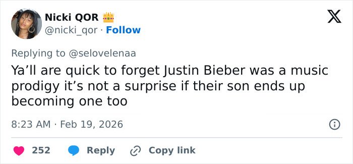 Tweet discussing skepticism about Hailey Bieber's claim involving her toddler son and the term pathological liar.
