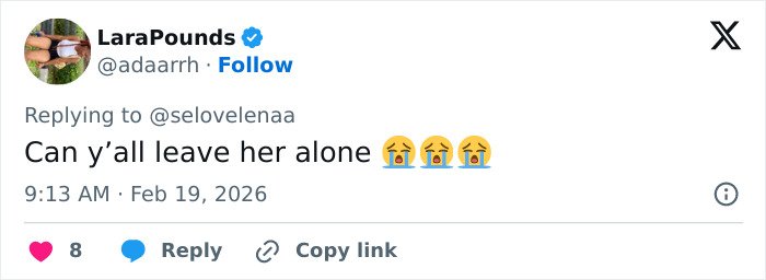 Tweet reply expressing emotional plea to leave Hailey Bieber alone amid pathological liar claims about toddler son.
