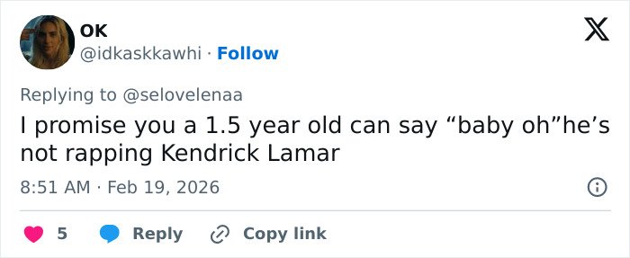 Screenshot of a tweet debating Hailey Bieber's claim about her toddler son, highlighting skepticism and accusations of pathological lying.