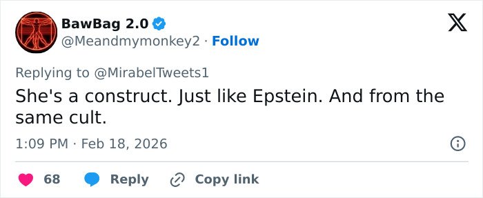 Screenshot of a tweet discussing Erika Kirk’s alleged Epstein link in viral conspiracy theory conversations.