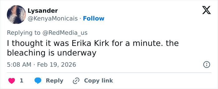 Screenshot of a tweet discussing Nicki Minaj’s dramatic new look with bleaching underway, sparking reactions online.