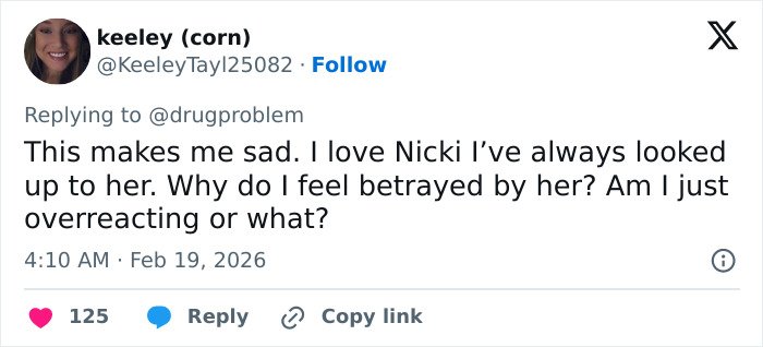 Tweet expressing sadness and confusion over Nicki Minaj’s dramatic new look and the explosive reactions it triggered.