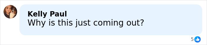Comment from Kelly Paul asking why the police report unveiling alleged details in Anne Burrell’s tragic passing is only now public.