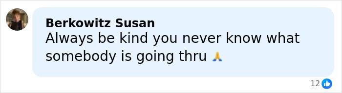 Comment from Berkowitz Susan expressing kindness and empathy amid difficult times, related to police report details.
