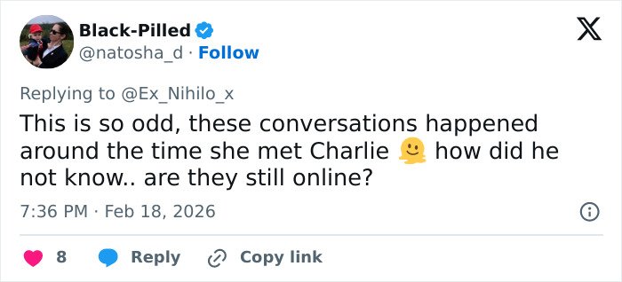 Tweet discussing steamy interactions fueling closet lesbian rumors between Erika Kirk and her female friend.