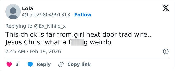 Social media comment insulting a woman amid closet lesbian and steamy interaction rumors with female friend.