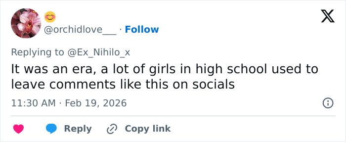 Screenshot of a social media comment discussing high school girls’ interactions, related to closet lesbian rumors.