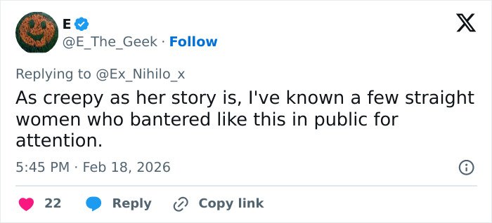 Tweet discussing rumored steamy interactions involving a closet lesbian and her female friend stirring public attention online.