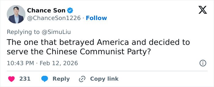 Screenshot of a social media reply criticizing JD Vance’s comment on Eileen Gu’s representation sparking backlash.