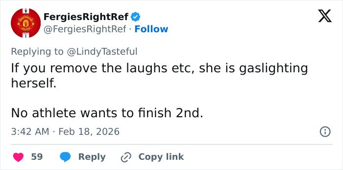 Tweet text discussing athlete Eileen Gu’s representation and public reaction following JD Vance’s comment.