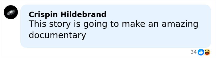 Comment box with user Crispin Hildebrand stating the story will make an amazing documentary, related to police discovery about ice rink attacker family.