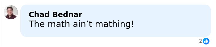 Profile photo of Chad Bednar with a comment stating the math ain't mathing, highlighting police discover disturbing detail about ice rink attacker.