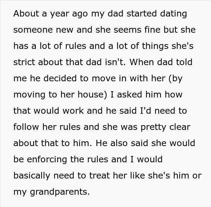 Boy shares experience of woman trying to enforce family rules on boyfriend&rsquo;s son who doesn&rsquo;t live with them.