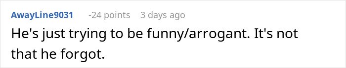 Reddit comment discussing a guy who tries to warn a couple about having kids but forgets how many kids he has.