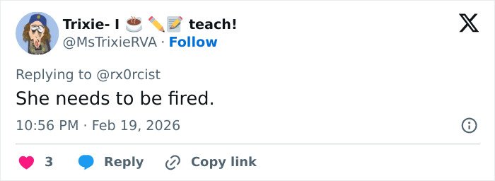 Screenshot of a social media post calling for action related to a teacher jailed over alleged racist attack.