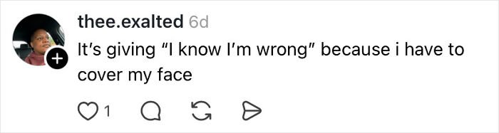 Screenshot of a social media comment criticizing someone for covering their face in a discussion about a teacher jailed over alleged racist attack.