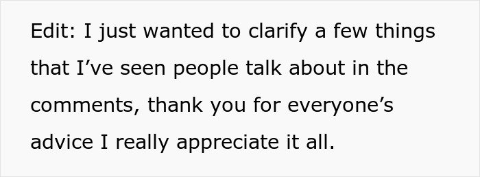 Text excerpt discussing clarifications and appreciation for advice, related to a man reacting to maid of honor duties.