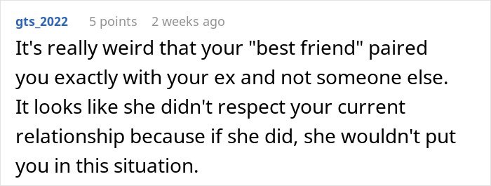 Comment discussing a man reacting negatively to his girlfriend doing maid of honor duties at a friend&rsquo;s wedding.