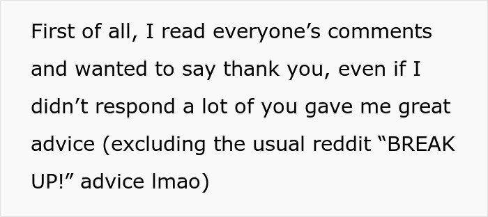 Text post about a man reacting poorly to his girlfriend doing her maid of honor duties at a friend's wedding.