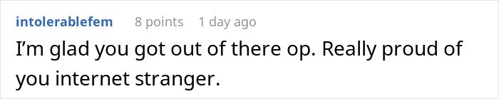 Screenshot of a Reddit comment expressing support for someone who faced challenges involving their girlfriend&rsquo;s maid of honor duties at a wedding.