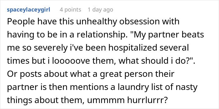 Reddit user discusses unhealthy obsession with relationships amid partner a***e and conflicting feelings.
