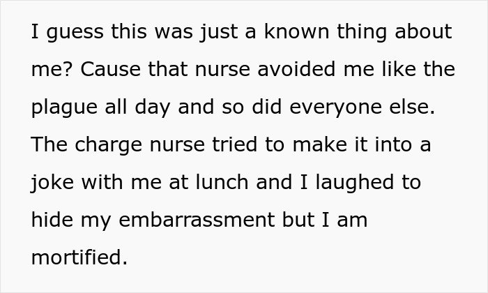 Text excerpt showing a wife embarrassed by her work nickname and a husband buying new bras after learning about it.