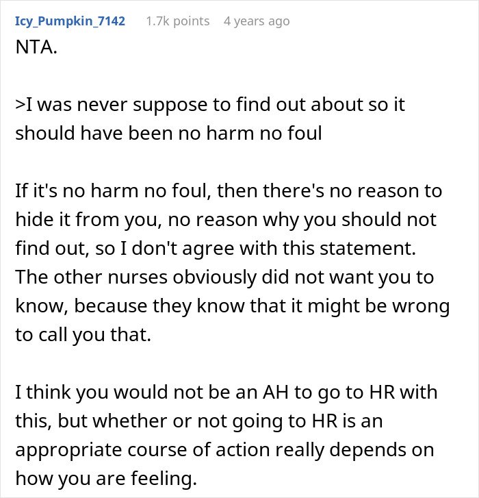 Comment discussing a man buying new bras for his wife after learning about her work nickname so embarrassing.