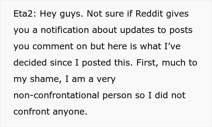 Text post discussing a man buying wife new bras after learning about her embarrassing work nickname.