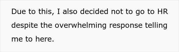 Text image showing a person’s decision related to a work situation after learning about a wife’s work nickname.
