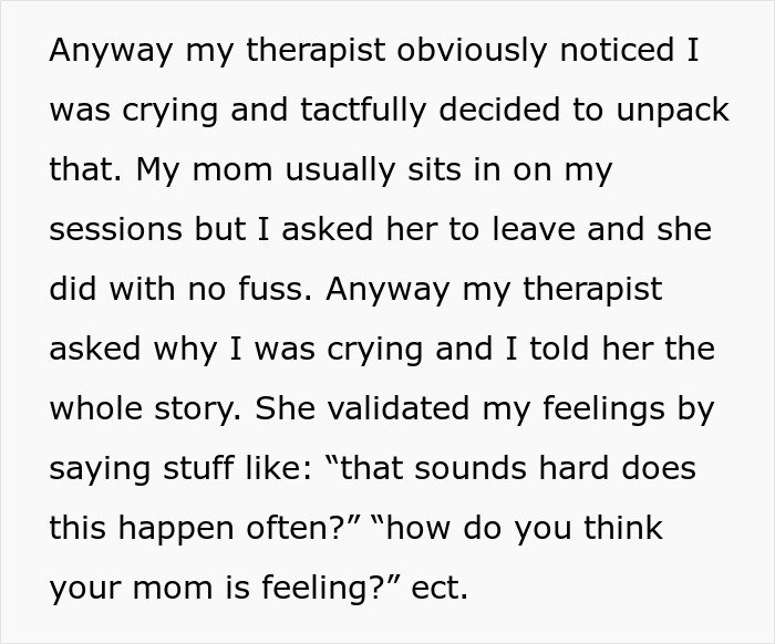 Teen in therapy session crying while discussing feelings about her mom and CPS involvement with a supportive therapist.