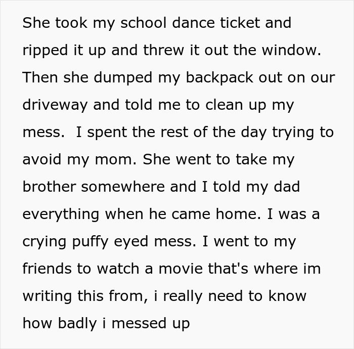 Teen regrets being honest with her therapist as her mom faces trouble with CPS, feeling overwhelmed and seeking support.