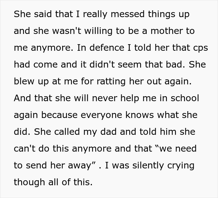 Teen regrets being honest with therapist after mom gets in trouble with CPS and faces family conflict and school challenges.