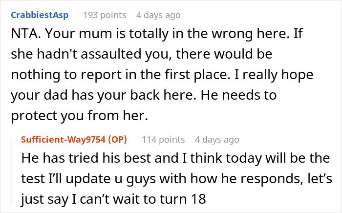 Comments on a forum discussing teen regrets about being honest with therapist after mom faces CPS investigation.