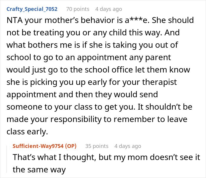 Teen regrets being honest with therapist as her mom faces trouble with CPS, sharing frustrations about school and appointments.