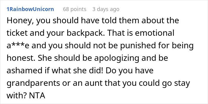 Comment expressing regret about being honest with therapist after teen's mom faces CPS trouble in emotional online discussion.