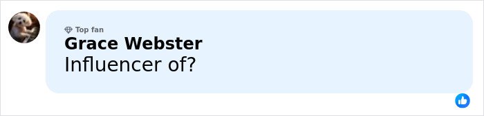 Comment from social media showing user Grace Webster asking