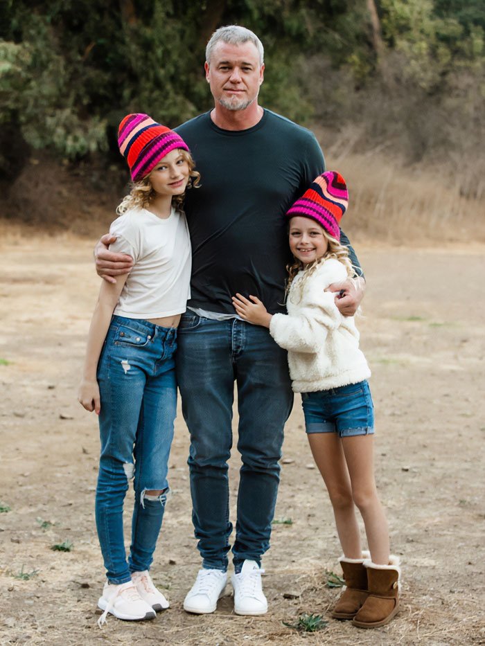 Eric Dane with his daughters outside, highlighting GoFundMe campaign backlash involving rich people asking for money.