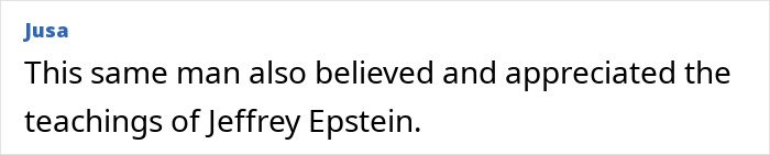 Text on white background stating a controversial statement linking Elon Musk's Jesus comment to alarming theories.