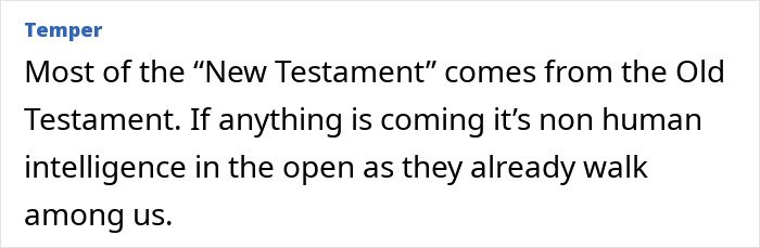 Commenter discussing Elon Musk's Jesus comment sparking theories about something really bad coming soon online.