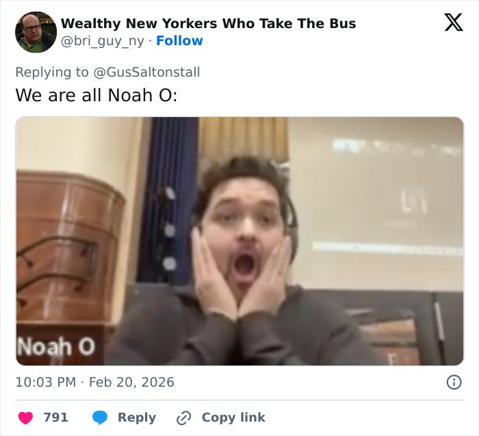 Man reacting with shock during a video call, capturing a teacher's abhorrent hot-mic moment that stunned students.