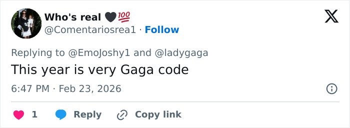User tweet about Met Gala 2026 dress code described as very Gaga code, sparking controversy online.