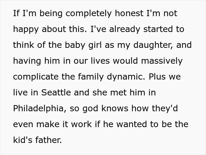 Text excerpt discussing family complications after wife gives birth to a Black child and husband&rsquo;s concerns about their future.
