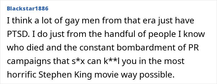 Text excerpt from Tim Gunn on the heartbreaking reason behind 43 years of celibacy shared in a candid online post.