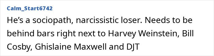 Comment criticizing Russell Brand’s behavior, referencing disturbing charges and controversial baptism event.