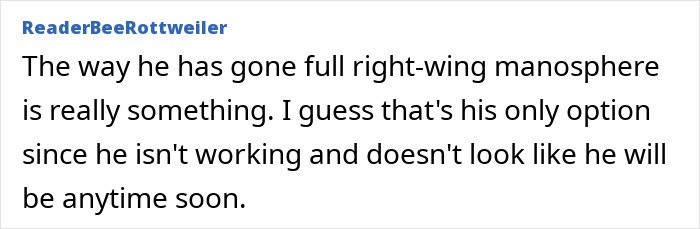 Screenshot of a user comment discussing Russell Brand amid outrage and disturbing charges following hot tub baptisms.
