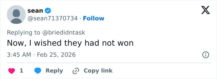User comment on social media reacting negatively to Team USA men's hockey White House visit, sparking fuming responses.